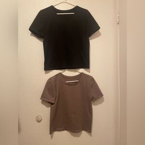 OQQ - 2 pc Set- Black & Brown Tops